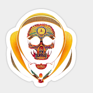 Halloween colorful skeleton head Sticker